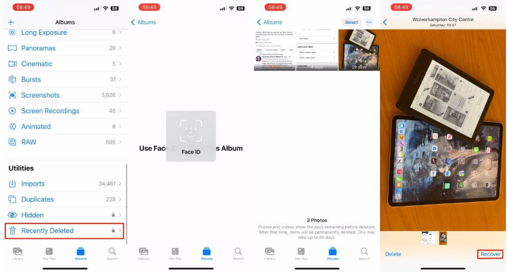 荆门苹果14维修分享 iPhone14 上恢复已删除的照片 