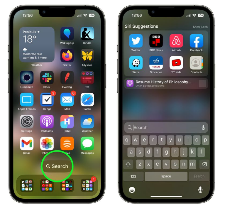 荆门苹果手机维修分享升级到 iOS 16 后，如何删除主屏幕上的搜索按钮 